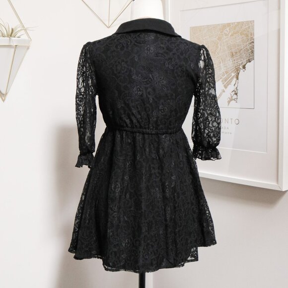Black Lace Ruffle Collared Babydoll Dress 🧛‍♀️ JAPANESE BRAND - Picture 6 of 10